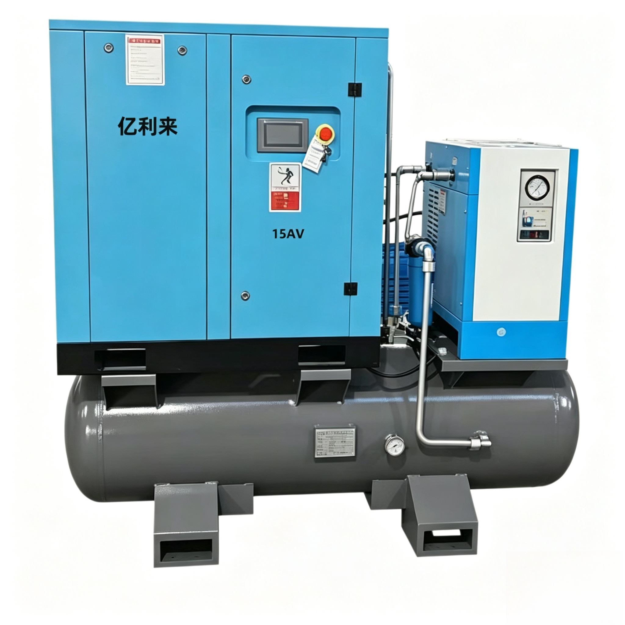 11 kW 4-in-1 eentraps luchtcompressor met vaste snelheid