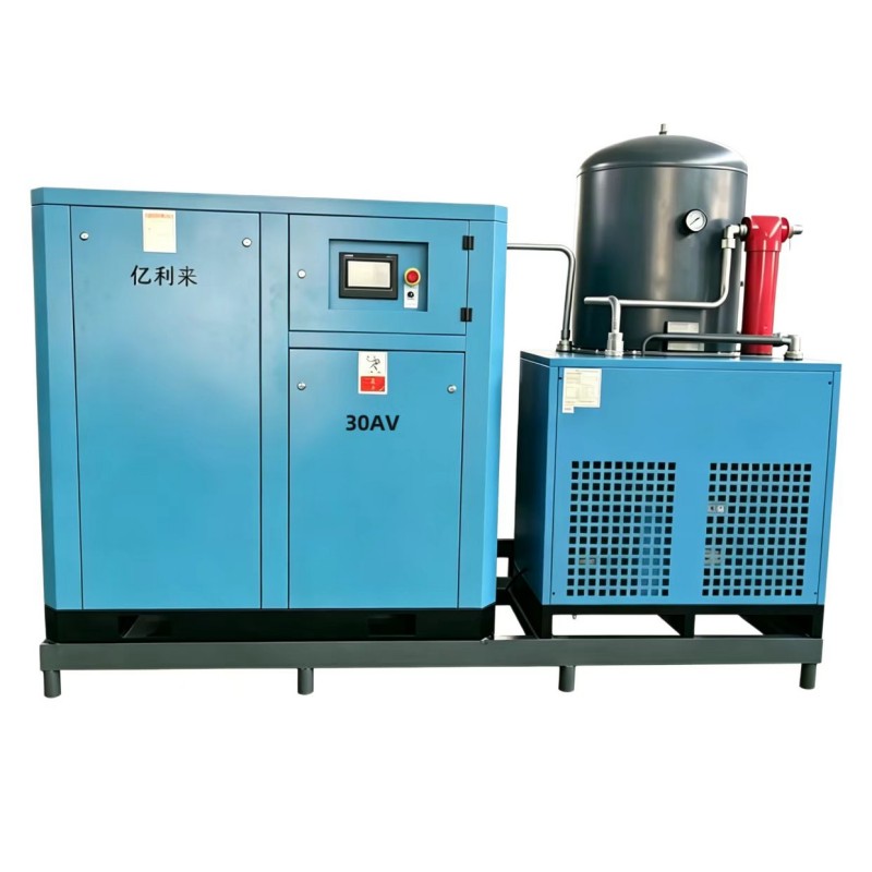 45 kW, 8 bar, op skid gemonteerde eentraps luchtcompressor met vaste snelheid